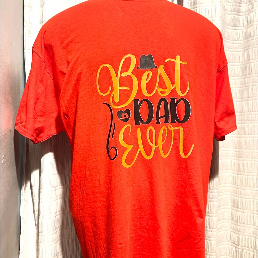 Red Best Dad Ever Short Sleeve Tee